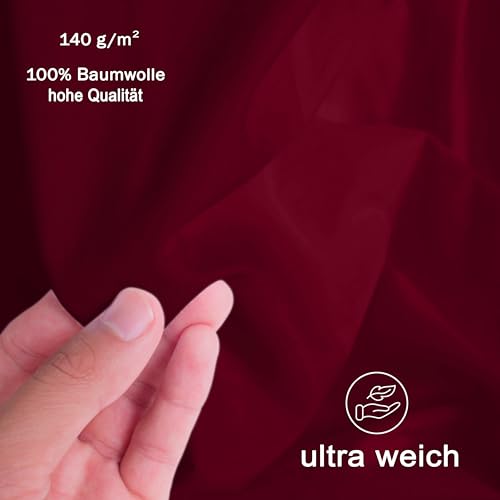 Camry Spannbettlaken 2er-Set 90x200cm - 100x200cm Bordeaux Baumwolle Jersey Oeko-Tex – Ansicht 3