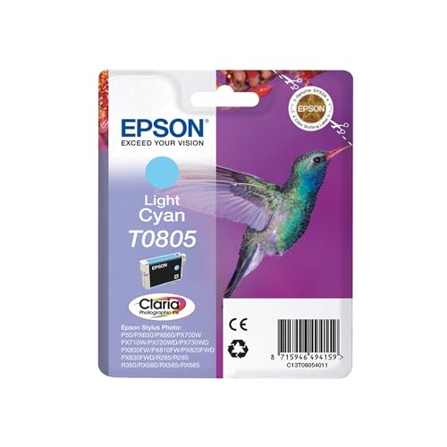 Epson - Cartouche jet d'encre - C13T080540 - Cyan Clair Amazon Dash Replenishment est prêt, Taille Unique
