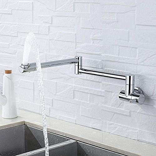 Robinet eau froide de cuisine à bras pivotant et finition chrome poli