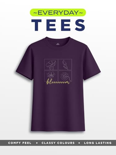 Image of Nobero Women's Graphic Printed T-Shirt | Regular Fit 180 GSM Cotton Tee for Women | Comfortable Round Neck Casual Wear