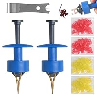 Realure 1100 Stück Micro Köder Ringe Roter Gelber Gummiring, mit 2 Stück Pellet Bait Bander, Karpfen Angeln Zubehör zur Schnellen Fixierung von Köder, Pellets Köder, Bienenmaden, Wurm(Blau)