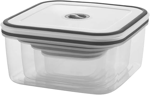 KIT 5 Potes Hermético Retangular de Plástico Transparente para Armazenamento de Alimentos