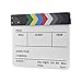 Andoer Dry Erase Acrylic Director Film Clapboard Movie TV Cut Action Scene Clapper Board Slate with Marker Pen, Black/White Stick, White
