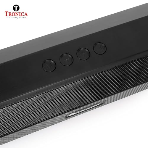 Image of TRONICA OctaneBar 10W Portable Bluetooth Soundbar Speaker, Rechargeable, 8H Battery Backup, Signature Sound, USB /SD Card /Aux /FM Radio, Type C Fast Charging, for TV /Mobile /PC (Black)