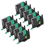 10 Pack Compatible pour Brother P-touch TZe TZ TZe-731 TZe731 TZ-731 TZ731 AZe-731 AZe 12mm Ruban adhésif; Matériau: plastique; Couleur:Noir sur Vert; Largeur:12mm (1/2 inch 0.47'') ; Longueur : 8m (26.2 feet)