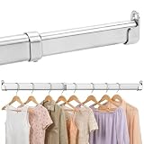 Kleiderstange für Schrank, 30 mm Edelstahl Garderobenstange Wand Ausziehbar 40-68 cm, Teleskop Kleiderstange Stufenlos Verstellbar, Heavy Duty mit U-Halterung, für Kleiderschrank & Ankleidezimmer