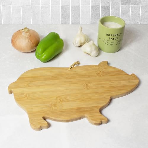 Tabla de cortar y bandeja charcutería de bambú pig shaped miniatura 5