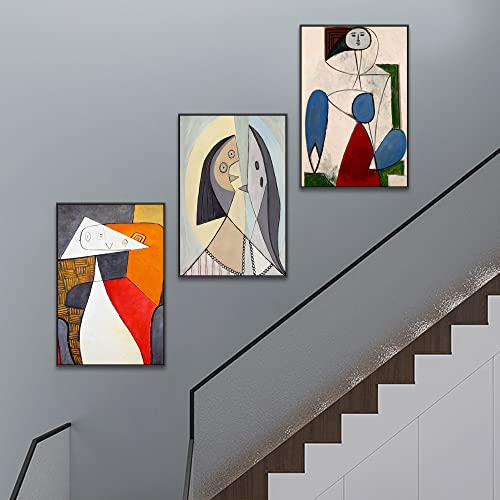 Wall Art Canvas Wall Art Framed Wall Art Simple Abstract Wall Art 24 "X 32" Black Frame 3 Piece Suite Suitable For Living Room Bedroom Bathroom Dining Room Kitchen Office Wall Decor Aesthetic Wall Art (Grey, 24 "X 32" X 3 Pieces) #TOP1