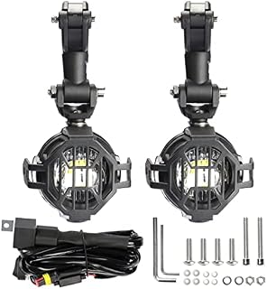 LITTOU KOLOME Motorcycle Light Fit for Motorbike Bike ATV Tractor Forklift Boat Universal Spotlight Headlight Fog Light Running Light Auxiliary Lamp (Full Set Kit)
