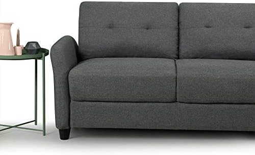 ZINUS Ricardo Loveseat Sofa | Contemporary | Easy, Tool-Free Assembly | Tufted Cushions | Flared Arms | Sofa-in-a-Box | Dark Grey