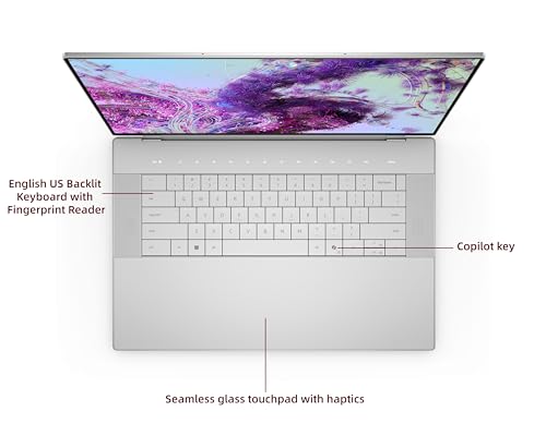 Image of New XPS 16 9640 Powerful AI Laptop 16.3 inch OLED 4K Touch Screen 16 Cores Ultra 7 155H 32GB RAM 2TB SSD Geforce RTX 4060 Graphics Webcam Backlit Fingerprint WiFi 7 Thunderbolt 4 Win 11 Pro Platinum