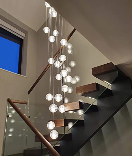 Haixiang 137" H 14-Lights Black Light Modern Crystal Chandelier Light Contemporary Hight Ceiling Chandeliers For Living Room Foyer Large Raindrop Pendant Lighting Fixture (Warm Light Bulb Included) #TOP6