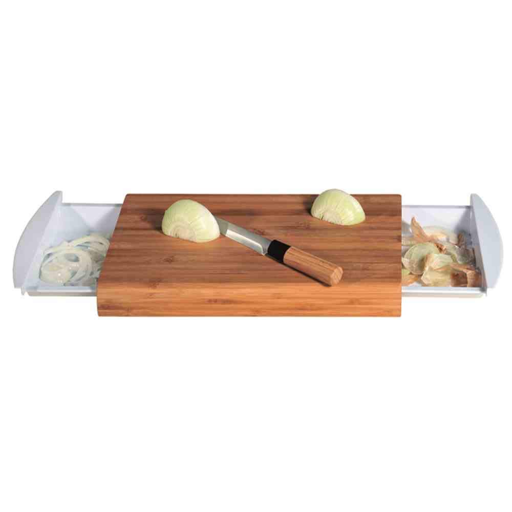 KESPER Tagliere in bambù con vassoi Acciaio inox 58355