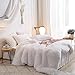 HAIHUA Fluffy White Comforter Cover Queen Set, Soft Furry Shaggy White Bedding Queen Set 3 Pieces (1 Faux Fur Duvet Cover + 2 Plush Pillow Cases) Fuzzy Bed Set, Zipper Closure