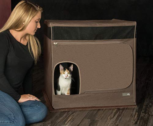 Image of Pet Gear Pro Pawty for Cats with LittertraX Mat, Put an end to Scattered Litter. Box not incl, Espresso