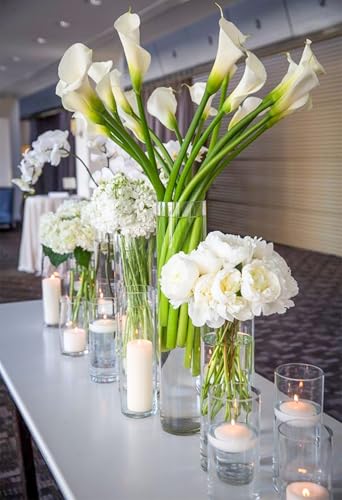 Vases cylindriques en verre transparent pour centres de table de fête - 5