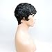VCK Short Layered Wavy Human Hair Black Cute Natural Curly Wigs for Black Women 1B Color