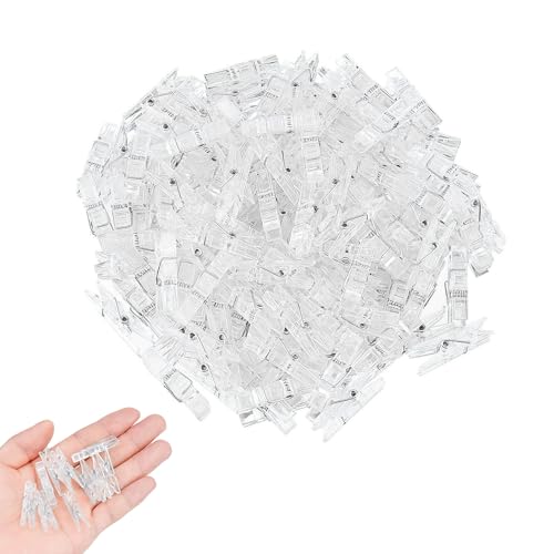 100 Stück Mini Transparente Wäscheklammern, Kleine Klammern, Feder Hängerklammern, Transparente Plastikklammern, Dekorativen Klammern, Kleine Clips für Fotos, Lichterketten Aufhängen