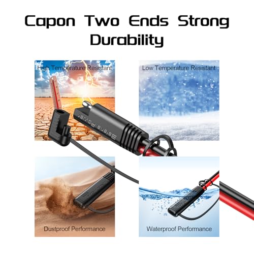 Image of 10AWG 10FT SAE Extension Cable, SAE Quick Disconnect Connector for Automotive, Solar Panel, RV, Battery Charger