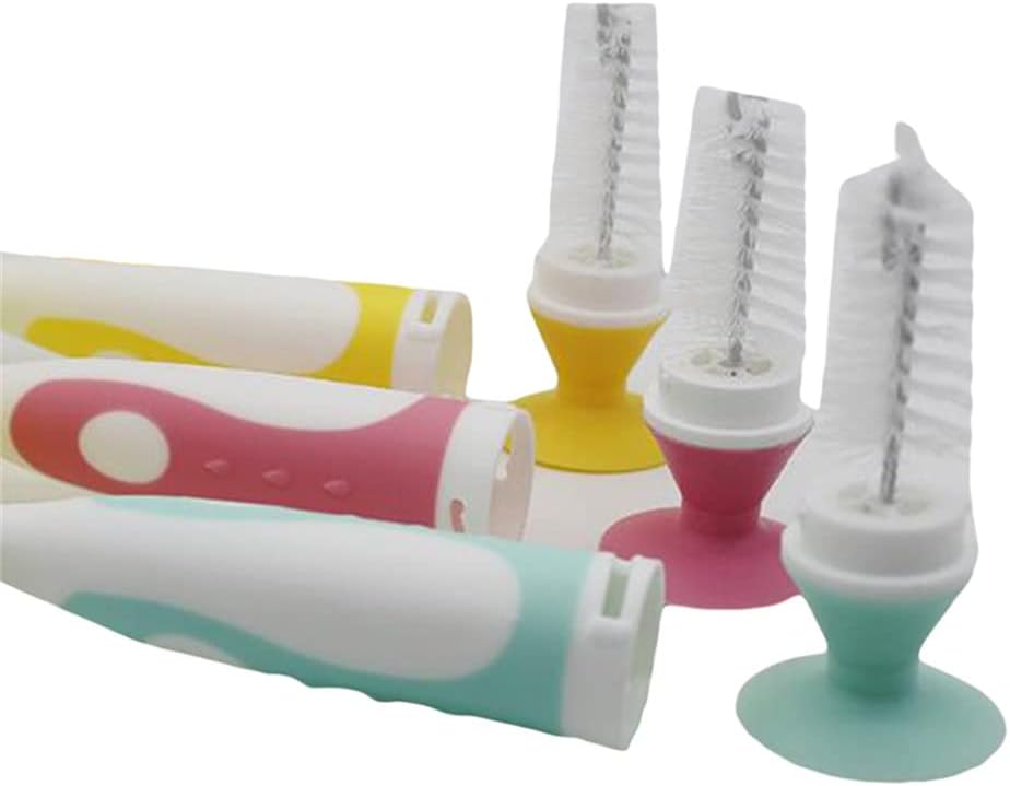 Silicone+PP Brushes Nipple Spout Tube Teat Sponge Feeding Bottle Cleaning Brush Multifunctional
