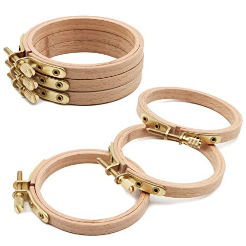 Cerceaux à broder ZOCONE anti-glissement en bois de hêtre pour couture pratique