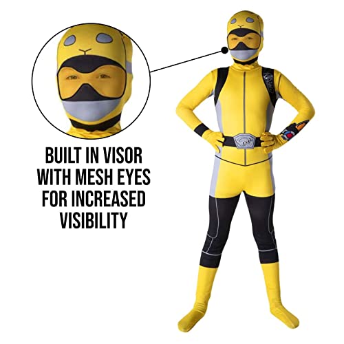 Morphsuits Déguisement Power Ranger Enfant, Déguisement Super Héro Enfant Jaune Taille L