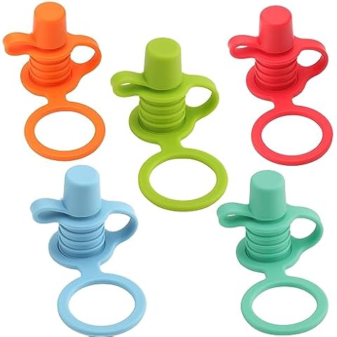 Seeway- No Spill Silicone Bottles Top Spout for Toddlers Kids and Adults, Protects Kids Mouth, BPA Free (Mix - 5 Pack) Cover
