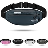 [1up-eleven] ランニング ポーチ 【現役アスリート推薦＆スポーツ性能特化型】 揺れない 防水 ウエストポーチ ジョギング ウォーキング (ネイビー)