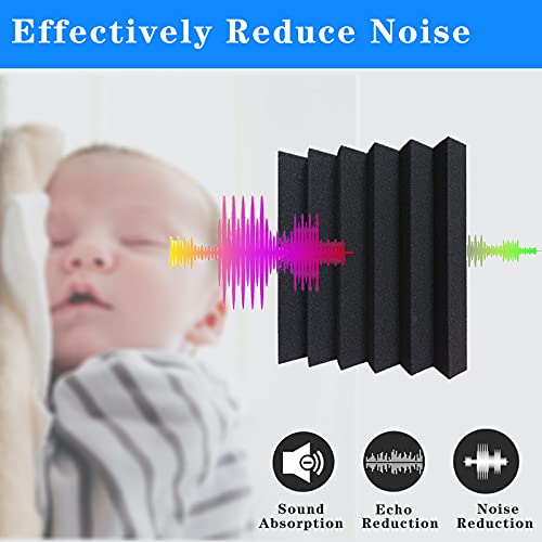 Ktoesheo 24 Pack Acoustic Foam Panels,2" X 12" X 12"Fireproof Soundproof Foam Sound Absorbing Noise Cancelling Panels For Recording Studios, Home, Offices Walls Ceiling（12 Blue+12 Black） #TOP3
