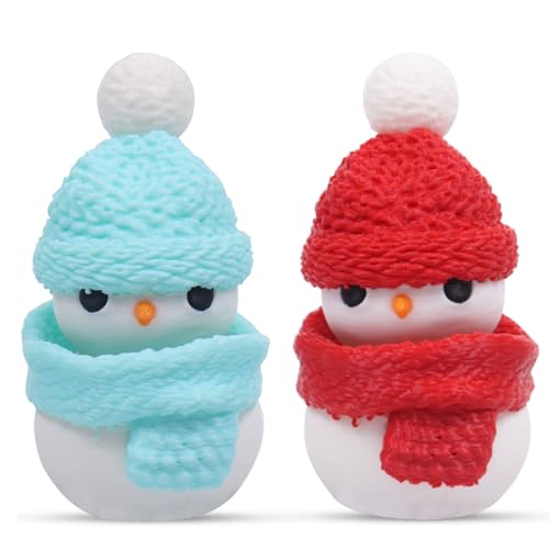 Anti Stress Spielzeug, 2 Stück Anti Stress Weihnachts Schneemann, Tastatur Fidget Toys, Keycap Fidget Spielzeug, Duckeys Fidget Toy, Weihnachts Mitgebsel Desktop Dekorationen