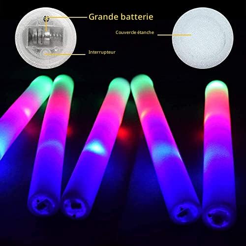 TYTSP Lot de 30 bâtons lumineux en mousse LED pour mariage, fête, concert et événement