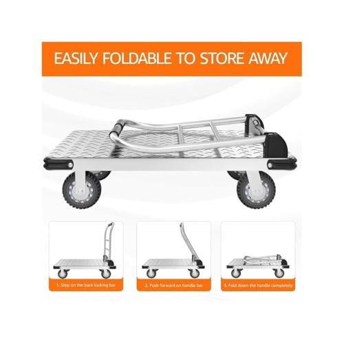Carretilla plegable resistente con ruedas giratorias para carga miniatura 3