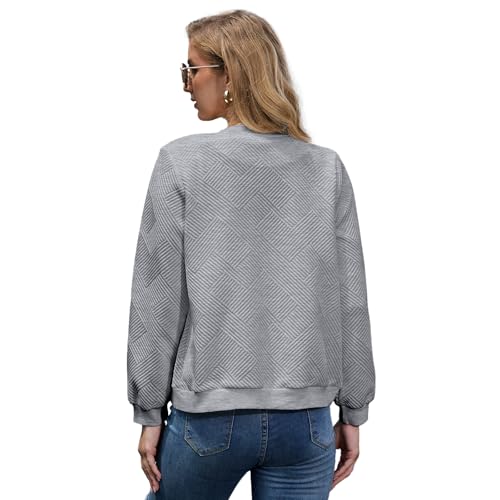 WROLEM Women Zip Up Sweatshirts with Pockets Long Sleeve Jackets Casual Loose Stand Collar Lightweight Short Outwear2