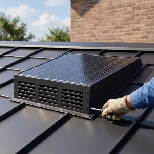 Ventilador Extractor Solar para Techo Luocute de 25 W, 430 CFM y 2500 RPM con Clasificación IP67 para Áticos, Garajes, Viviendas Móviles, Gallineros, Invernaderos miniatura 2