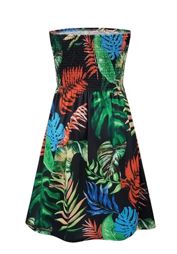 Image of Zyyfly Summer Strapless Dress for Women Tube Top Sundress Casual Beach Cover Ups