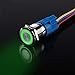 ESUPPORT 16mm 12V 3A Car Green Light Angel Eye Metal Push Button Switch Socket