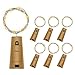 BizoeRade Lot de 6 guirlandes lumineuses pour bouteille - 100 cm - 20 LED - Blanc chaud - En liège - Fil de cuivre - Pour bricolage, Noël, Halloween, fête, mariage et décoration romantique