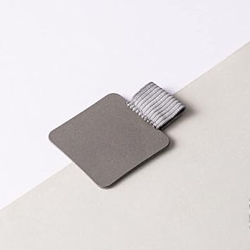 Dofaxgo 5pcs Pen Loop Holder, Self-adhesive Leather Pen Holder with Elastic Loop for Notebooks, Journals,Calendars and Planners (Grey)