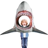 Geetery 45 Inch Shark Theme Photo Booth Prop First Day of School Party Decor Giant Photo Booth Background Theme Supplies for Shark Birthday Party