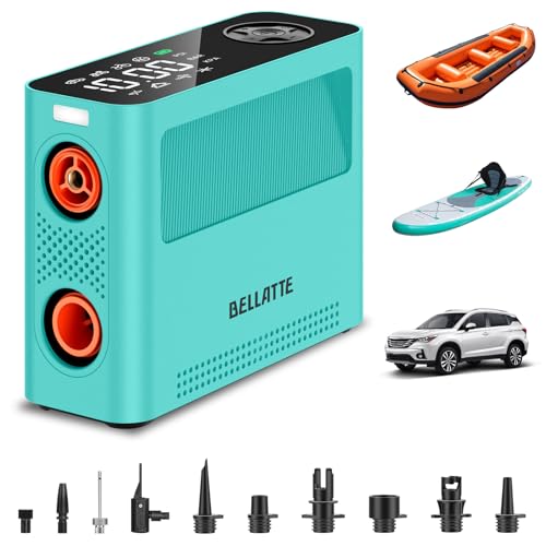 Paddle Board Pumpe - 150PSI Paddle Bord Luftkompressor, 4X schnellere elektrische Pumpe mit 9 Modi, All-in-One Auto Luftpumpe für Autoreifen, Motorrad, Ball, SUP, Zelt, Kajak