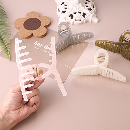 Kuduoer Hair Clips Ladies And Girls Large Banana Hair Clips High Elasticity Claw Clips Anti-Slip Butterfly Hair Clips Suitable For Thin Hair And Thick Thick Hair Clips 4Pcs #TOP5