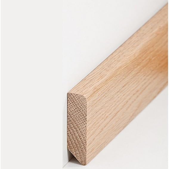 Listwa przypodłogowa z litego drewna 16 x 58 x długość opadająca do ok. 2400 mm lite drewno dąb do klejenia, przykręcania i przybijania listwa przypodłogowa firmy PROVISTON 2,4 m | 1 sztuka