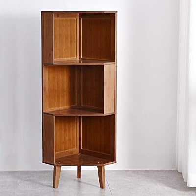 BALANBO 3-Shelf Industrial Corner Bookcase - A-Shaped Display Tall Bookshelf Multifunctional Storage Display Stand for Home Office & Living Room Decoration