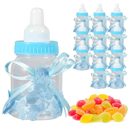 Biberon de Bonbons Baby Shower, 12 Pcs Biberon à Remplir Bonbons Boîte Cadeau Feeder Style Mini Bouteille Garçon Fille Nouveau-né Infant Baptême...