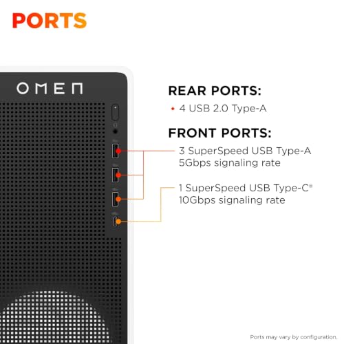 Image of HP OMEN 16L Gaming Desktop, NVIDIA GeForce RTX 3050 Graphics, Intel Core i5-14400F 10-Core Processor, 32GB DDR5 RAM 1TB SSD, Windows 11 Pro Tower Computer, Docking Station, Snow White