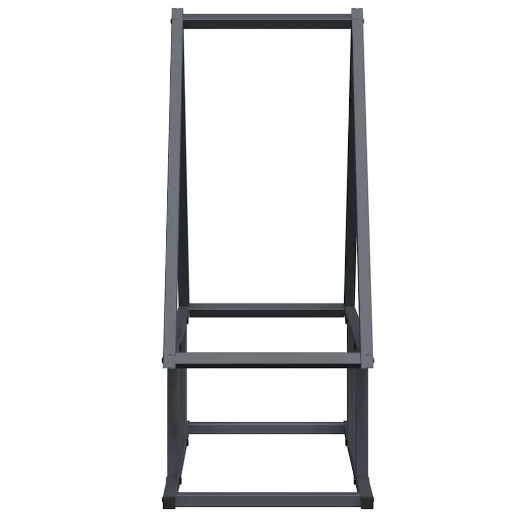 Antracytowy regał na drewno opałowe ze stali walcowanej na zimno, 50 x 25 x 60 cm, wytrzymały stojak na drewno kominkowe do układania w stos, do przechowywania na zewnątrz, dekoracyjny i