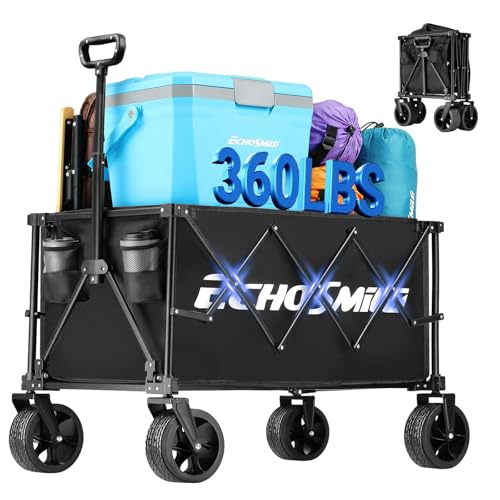 EchoSmile Collapsible Folding Wagon 360lbs Utility Cart