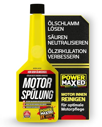 Power Maxed Motor Spülung 325 ml – Motorspülung Additiv zur Reinigung des Ölkreislaufs – Entfernt Ölschlamm & Ablagerungen – Für saubere Ölkanäle & ruhigen Motorlauf