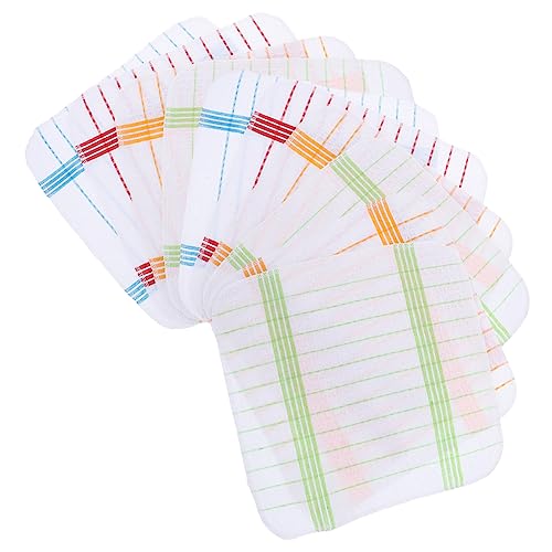 CIYODO Chiffons De Nettoyage en Coton 10 Pièces, Torchons Carrés Absorbants Cuisine Et Entretien Meubles, Lavettes Polyvalentes pour Tâches Ménagères