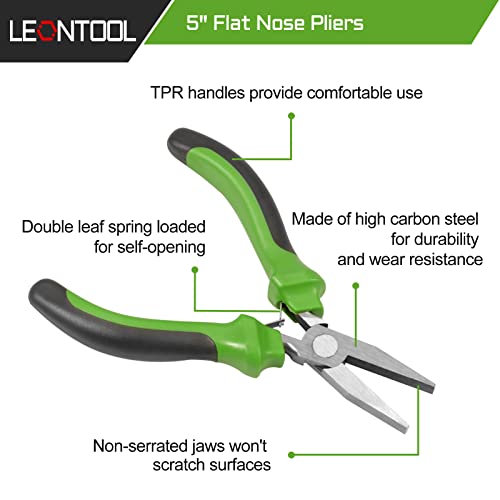 Image of 5 Inch Flat Nose Plier Smooth Jaw Flat Nose Duck Bill Pliers with Spring Jewelry Making Wire Bending Warpping Shaping Handcraft Making Repair Tool